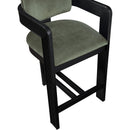  Color_Green -- Sacha Green Velvet Upholstered Counter Stool IMAGE 7