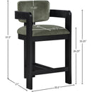  Color_Green -- Sacha Green Velvet Upholstered Counter Stool IMAGE 8