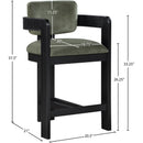 Meridian Sacha Green Velvet Stool IMAGE 8