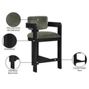  Color_Green -- Sacha Green Velvet Upholstered Counter Stool IMAGE 9