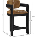 Meridian Sacha Saddle Velvet Stool IMAGE 8