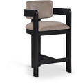  Color_Taupe -- Sacha Taupe Velvet Upholstered Counter Stool IMAGE 1