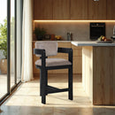  Color_Taupe -- Sacha Taupe Velvet Upholstered Counter Stool IMAGE 2