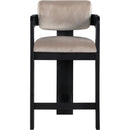 Meridian Sacha Taupe Velvet Stool IMAGE 3