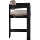  Color_Taupe -- Sacha Taupe Velvet Upholstered Counter Stool IMAGE 4