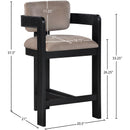  Color_Taupe -- Sacha Taupe Velvet Upholstered Counter Stool IMAGE 8