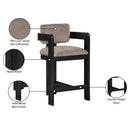 Color_Taupe -- Sacha Taupe Velvet Upholstered Counter Stool IMAGE 9