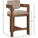 Meridian Sacha Beige Velvet Stool IMAGE 8