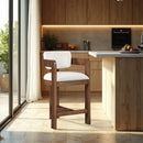 Meridian Sacha Cream Velvet Stool IMAGE 2
