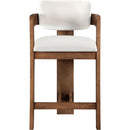  Color_Cream -- Sacha Cream Velvet Upholstered Counter Stool IMAGE 3