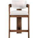 Meridian Sacha Cream Velvet Stool IMAGE 3