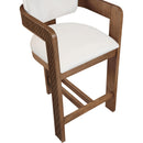Meridian Sacha Cream Velvet Stool IMAGE 7