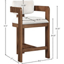  Color_Cream -- Sacha Cream Velvet Upholstered Counter Stool IMAGE 8