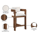  Color_Cream -- Sacha Cream Velvet Upholstered Counter Stool IMAGE 9