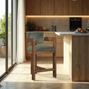  Color_Green -- Sacha Green Velvet Upholstered Counter Stool IMAGE 2