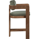  Color_Green -- Sacha Green Velvet Upholstered Counter Stool IMAGE 4