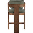  Color_Green -- Sacha Green Velvet Upholstered Counter Stool IMAGE 5