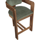  Color_Green -- Sacha Green Velvet Upholstered Counter Stool IMAGE 7