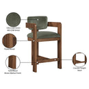  Color_Green -- Sacha Green Velvet Upholstered Counter Stool IMAGE 9