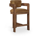  Color_Saddle -- Sacha Saddle Velvet Upholstered Counter Stool IMAGE 1