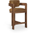 Meridian Sacha Saddle Velvet Stool IMAGE 1