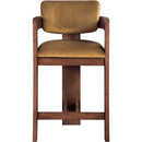  Color_Saddle -- Sacha Saddle Velvet Upholstered Counter Stool IMAGE 3