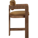  Color_Saddle -- Sacha Saddle Velvet Upholstered Counter Stool IMAGE 4