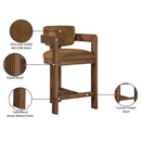 Color_Saddle -- Sacha Saddle Velvet Upholstered Counter Stool IMAGE 9