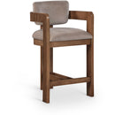  Color_Taupe -- Sacha Taupe Velvet Upholstered Counter Stool IMAGE 1