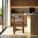  Color_Taupe -- Sacha Taupe Velvet Upholstered Counter Stool IMAGE 2