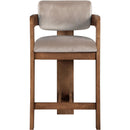 Meridian Sacha Taupe Velvet Stool IMAGE 3