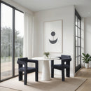  Color_Black -- Brenda Black Chenille Fabric Upholstered Dining Chair IMAGE 2