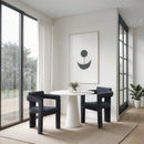 Meridian Brenda Black Chenille Fabric Dining Chair IMAGE 2