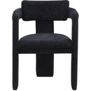  Color_Black -- Brenda Black Chenille Fabric Upholstered Dining Chair IMAGE 3