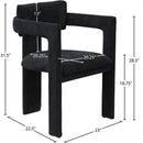  Color_Black -- Brenda Black Chenille Fabric Upholstered Dining Chair IMAGE 8