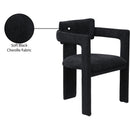  Color_Black -- Brenda Black Chenille Fabric Upholstered Dining Chair IMAGE 9