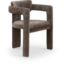 Color_Brown -- Brenda Brown Chenille Fabric Upholstered Dining Chair IMAGE 1