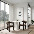  Color_Brown -- Brenda Brown Chenille Fabric Upholstered Dining Chair IMAGE 2