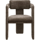  Color_Brown -- Brenda Brown Chenille Fabric Upholstered Dining Chair IMAGE 3