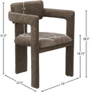  Color_Brown -- Brenda Brown Chenille Fabric Upholstered Dining Chair IMAGE 8