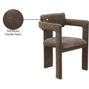  Color_Brown -- Brenda Brown Chenille Fabric Upholstered Dining Chair IMAGE 9