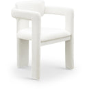 Meridian Brenda Cream Chenille Fabric Dining Chair IMAGE 1