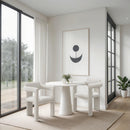 Meridian Brenda Cream Chenille Fabric Dining Chair IMAGE 2