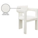  Color_Cream -- Brenda Cream Chenille Fabric Upholstered Dining Chair IMAGE 9