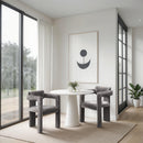  Color_Grey -- Brenda Grey Chenille Fabric Upholstered Dining Chair IMAGE 2