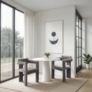 Meridian Brenda Grey Chenille Fabric Dining Chair IMAGE 2