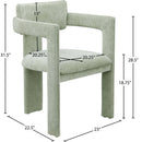  Color_Mint -- Brenda Mint Chenille Fabric Upholstered Dining Chair IMAGE 8