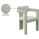  Color_Mint -- Brenda Mint Chenille Fabric Upholstered Dining Chair IMAGE 9
