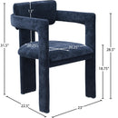  Color_Navy -- Brenda Navy Chenille Fabric Upholstered Dining Chair IMAGE 8