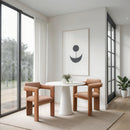  Color_Cognac -- Brenda Cognac Vegan Leather Upholstered Dining Chair IMAGE 2